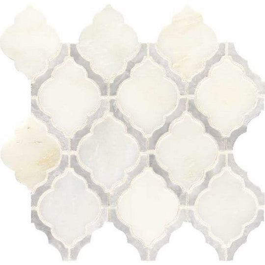 American Olean Candora Polished 12" x 12" Natural Stone Arabesque Mosaic