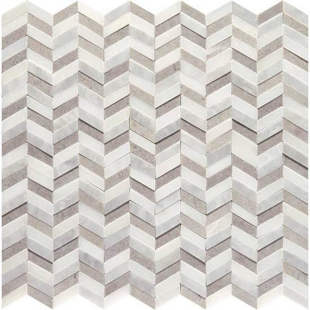 American Olean Candora Polished 12" x 12" Natural Stone Chevron Mosaic