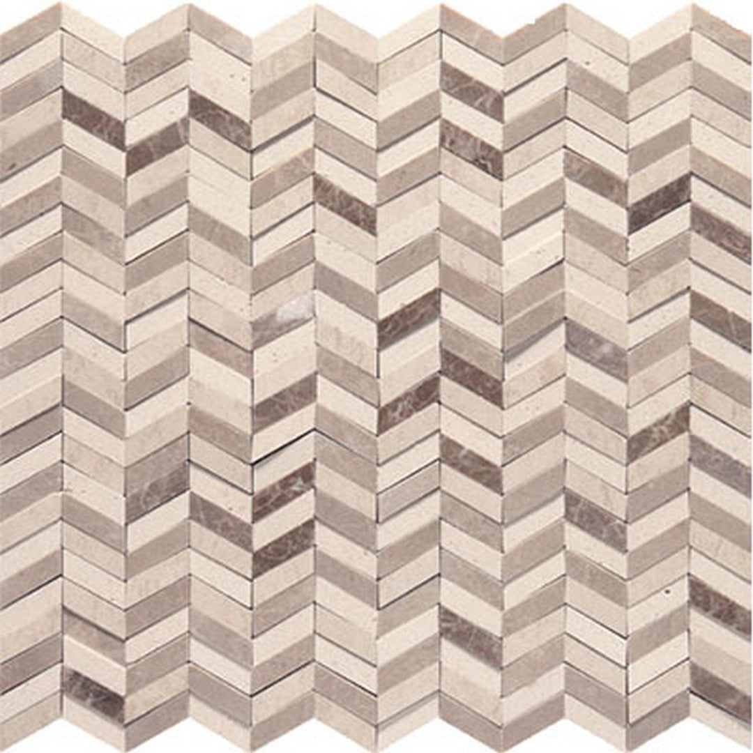 American Olean Candora Polished 12" x 12" Natural Stone Chevron Mosaic