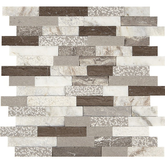 American Olean 12.13" x 11.88" Presario Randonm Linear Marble Mosaic