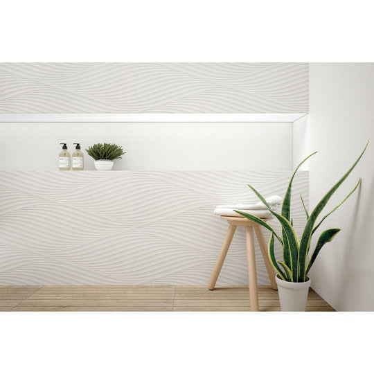 Bedrosians-Donna-13-x-40-Matte-Wave-Deco-Field-Tile-White