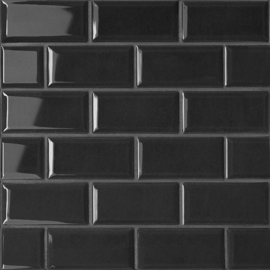 Bedrosians Le Cafe 11.44" x 11.63" Glossy Porcelain Bevel Off Set Mesh Mount Mosaic