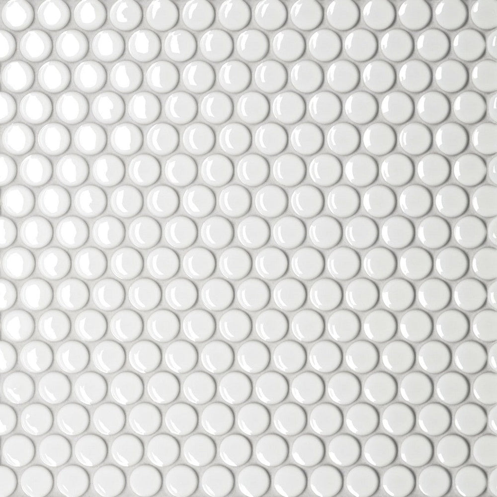 Bedrosians Le Cafe 11.44" x 12.38" Glossy Porcelain Penny Round .75" Mosaic