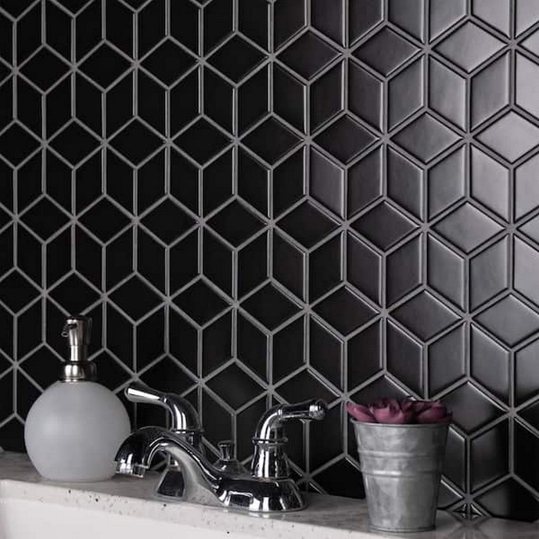 Bedrosians-Le-Cafe-10.57-x-12.19-Matte-Porcelain-Diamond-Mosaic-Black