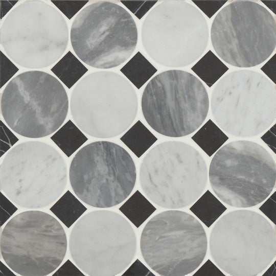 Bedrosians Modni 13.75" x 13.75" Emery Honed Marble Mosaic Tile