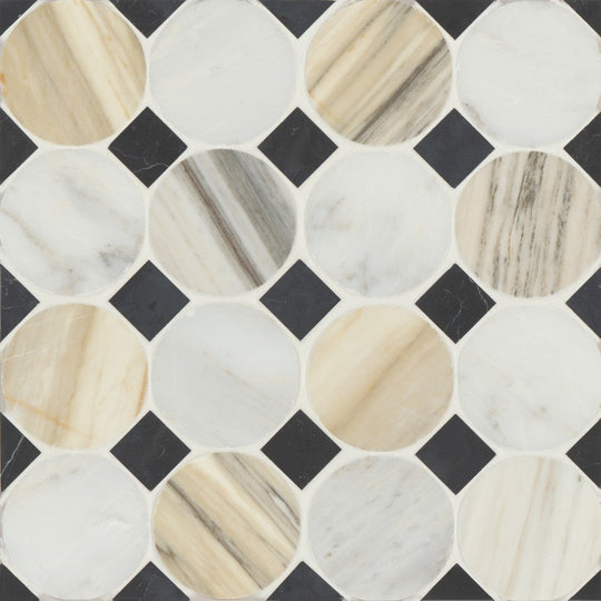 Bedrosians Modni 13.75" x 13.75" Emery Honed Marble Mosaic Tile