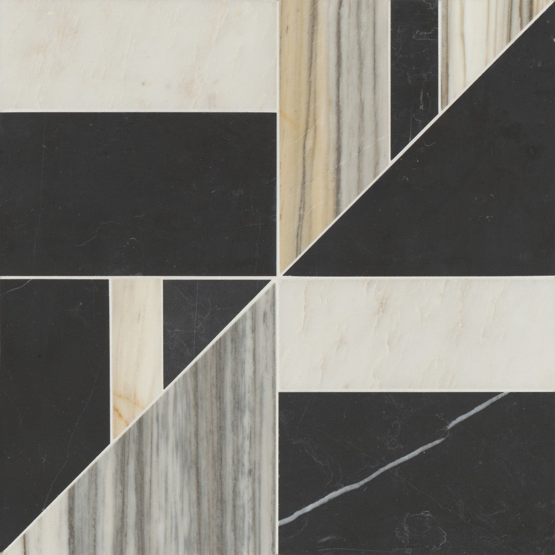 Bedrosians Modni 16" x 16" Lennox Honed Marble Mosaic