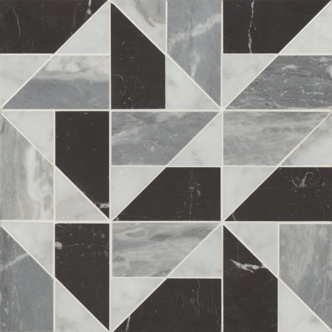 Bedrosians Modni 11.75" x 11.75" Quin Honed Marble Mosaic Tile