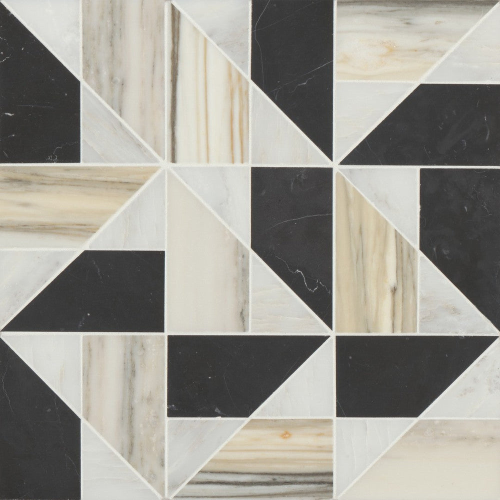 Bedrosians Modni 11.75" x 11.75" Quin Honed Marble Mosaic