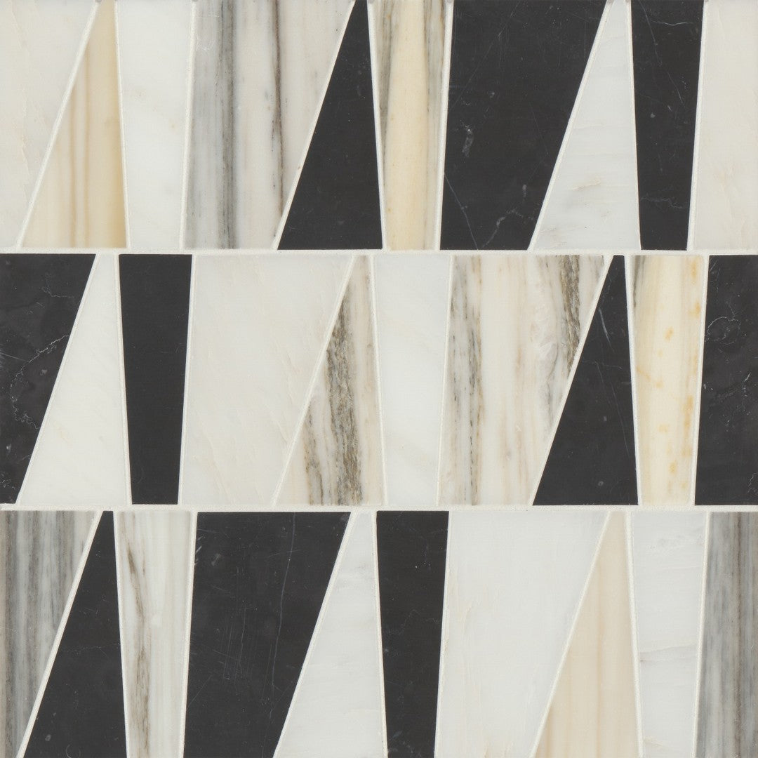 Bedrosians Modni 11.75" x 12.75" Zayden Honed Marble Mosaic Tile