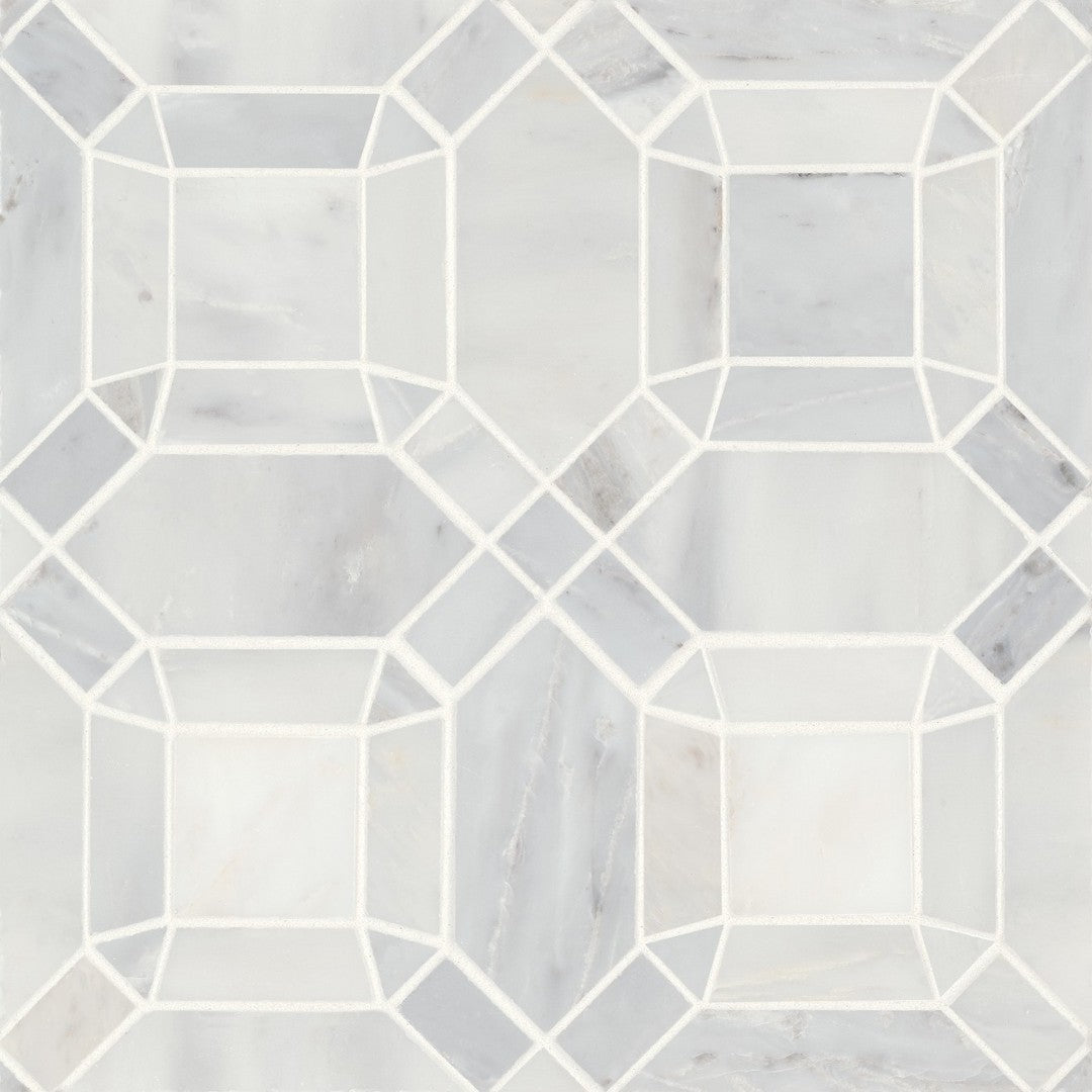 Bedrosians Monet 11.25" x 11.25" Honed Marble Mosaic Tile 1