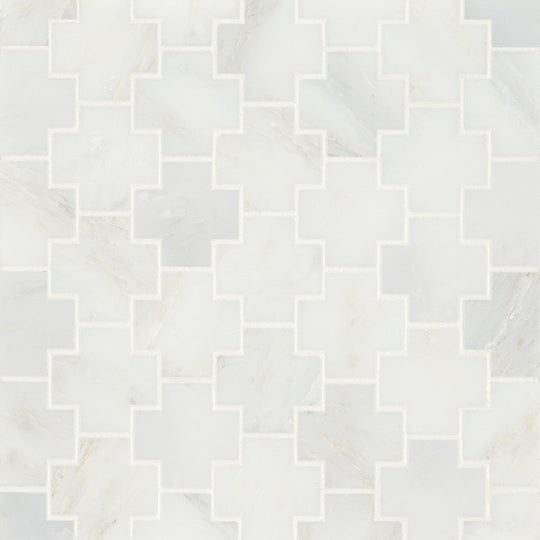 Bedrosians Monet 11" x 12.25" Honed Marble Mosaic Tile 4