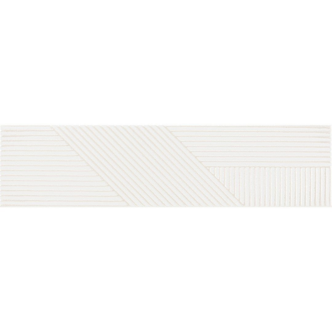 Decortiles 4" x 16" Natural Glossy Patch Opera Ceramic Deco Tile