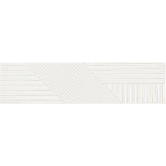 Decortiles 4" x 16" Natural Glossy Patch Opera Ceramic Deco Tile