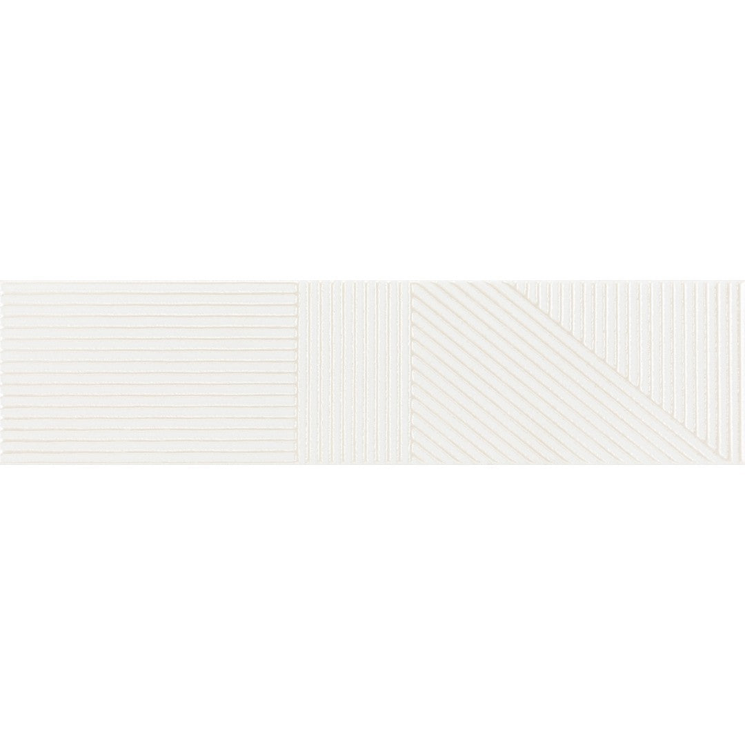 Decortiles 4" x 16" Natural Glossy Patch Opera Ceramic Deco Tile