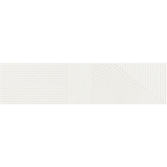 Decortiles 4" x 16" Natural Glossy Patch Opera Ceramic Deco Tile