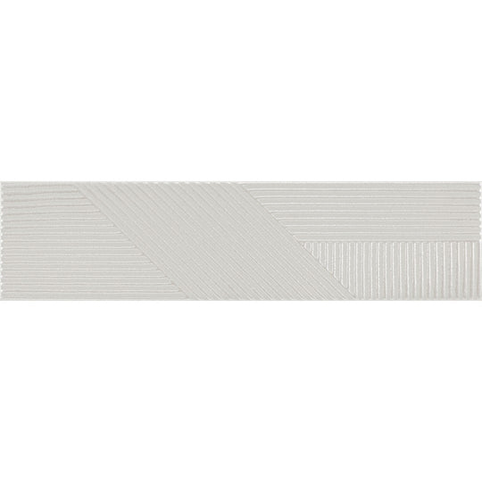 Decortiles 4" x 16" Natural Glossy Patch Opera Ceramic Deco Tile