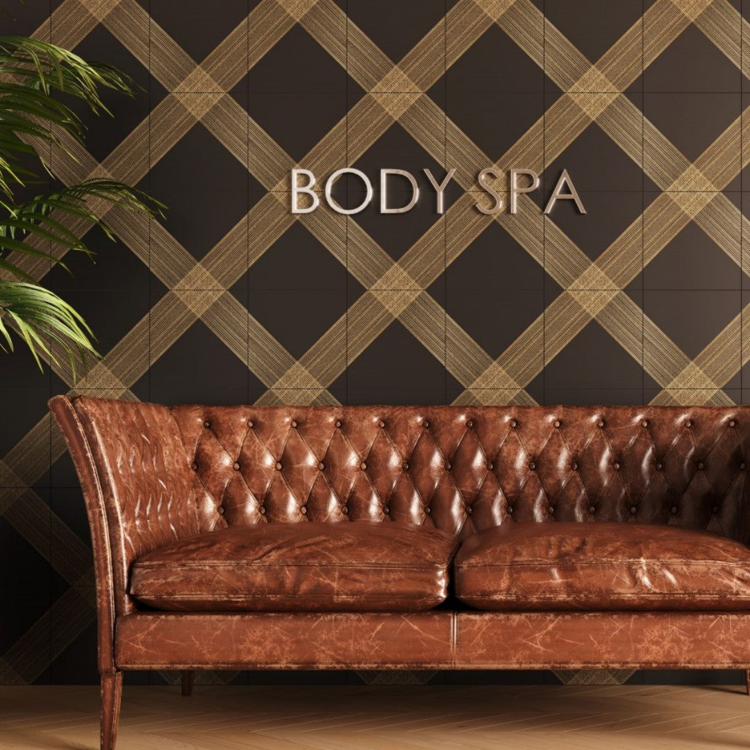 Decortiles-12-x-12-Outline-Satin-2-V-Pattern-Ceramic-Deco-Wall-Tile-Black-Gold