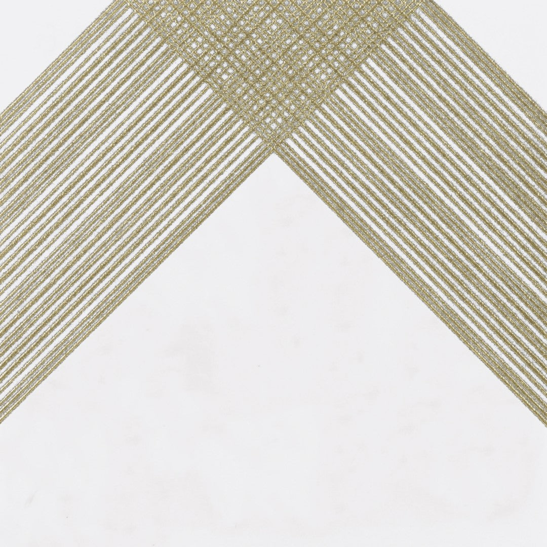 Decortiles 12" x 12" Outline Satin 2 V Pattern Ceramic Deco Wall Tile