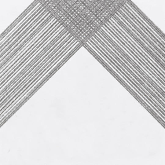 Decortiles 12" x 12" Outline Satin 2 V Pattern Ceramic Deco Wall Tile