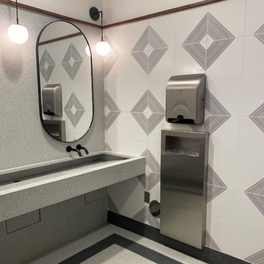 Decortiles-12-x-12-Outline-Satin-3-Single-Diagonal-Pattern-Ceramic-Deco-Wall-Tile-White-Silver