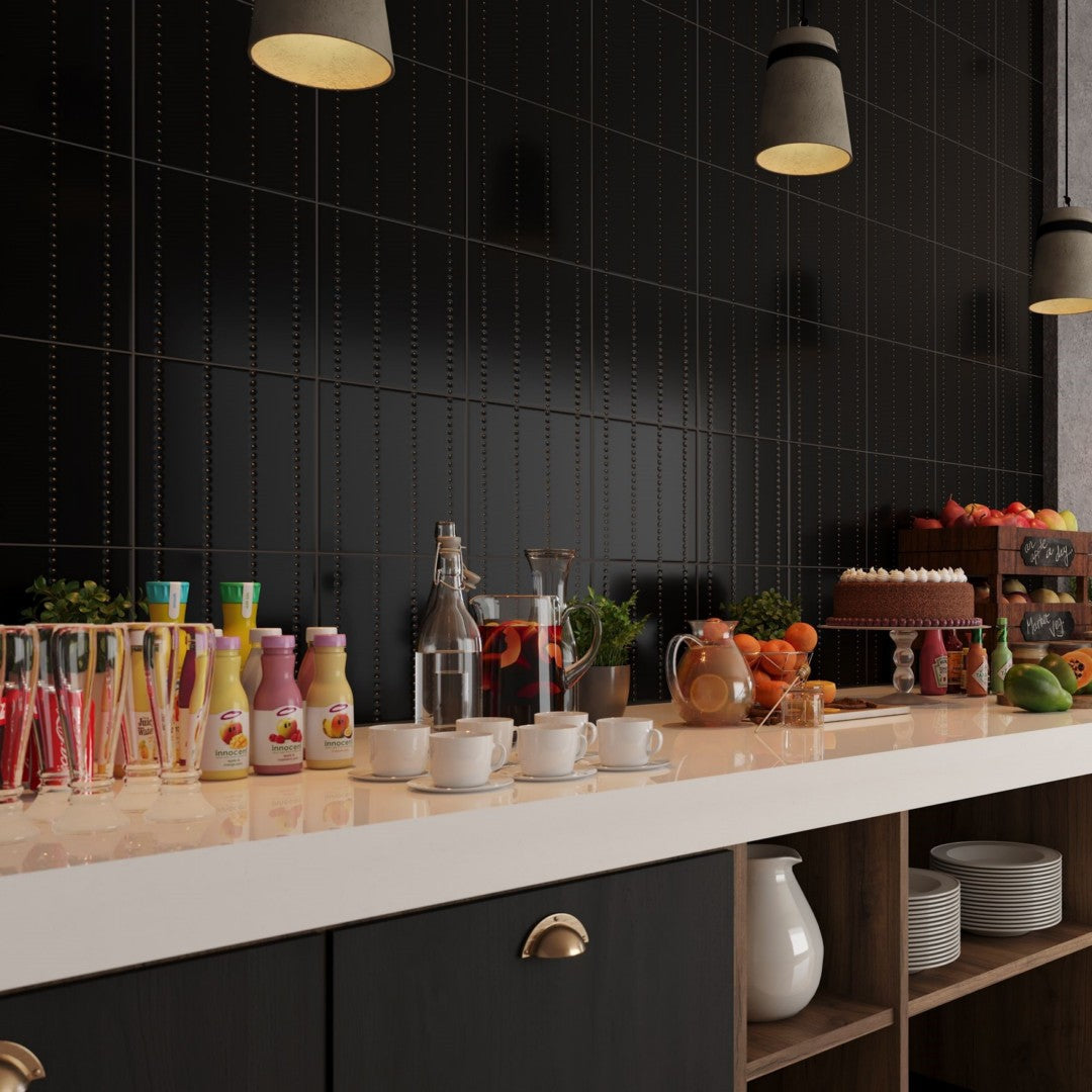 Decortiles-12-x-12-Pixel-Satin-4-Single-Dot-Stripes-Ceramic-Deco-Wall-Tile-Black