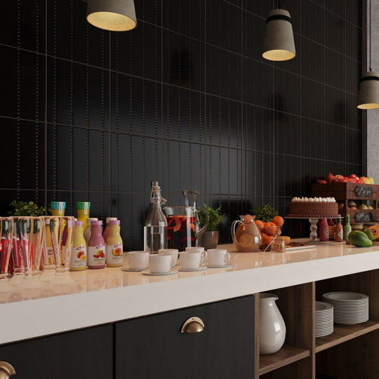 Decortiles-12-x-12-Pixel-Satin-4-Single-Dot-Stripes-Ceramic-Deco-Wall-Tile-Black