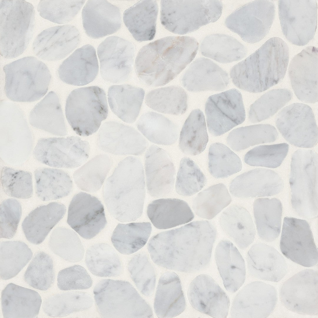 Bedrosians Waterbrook 12" x 12" Medium Sliced Pebble Mosaic