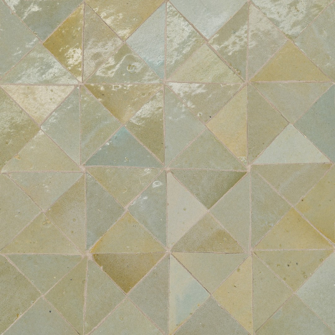 Bedrosians Zagora 12" x 12" Triangle Glossy Zellige Mosaic Tile