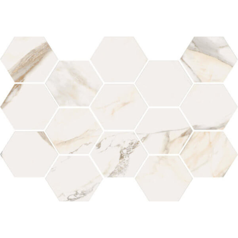 Happy Floors 10" x 14" Dorian Honed Porcelain Hexagon Mosaic