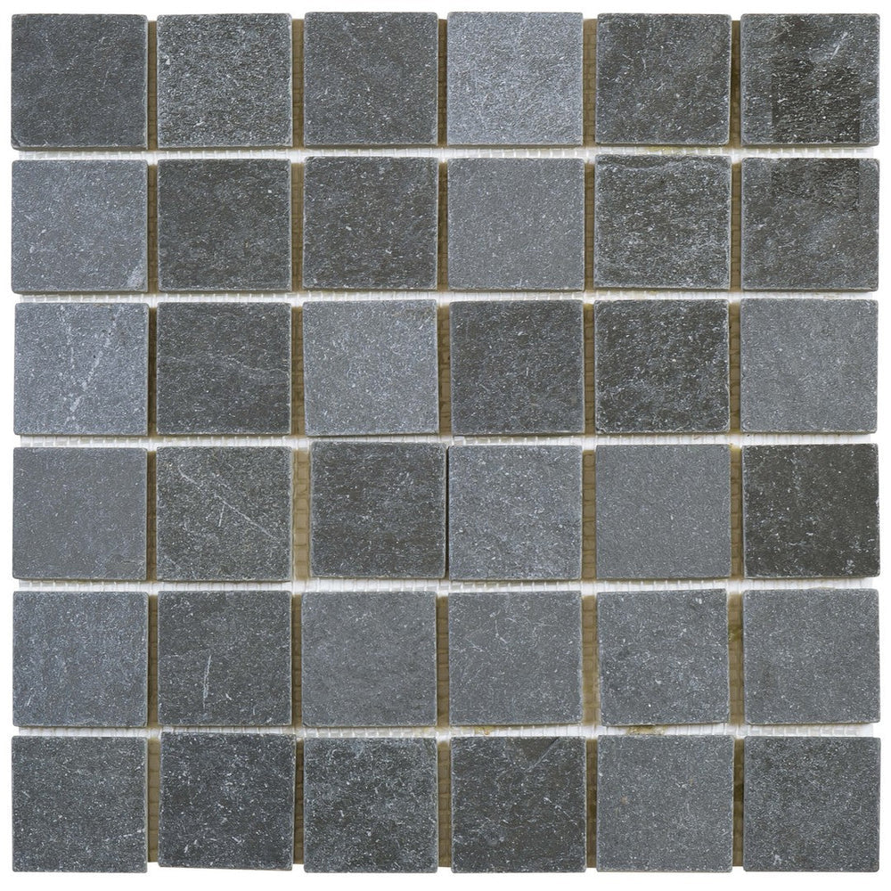 Bati Orient 11.8" x 11.8" White & Grey Marble Classic Slate 2" Mosaic