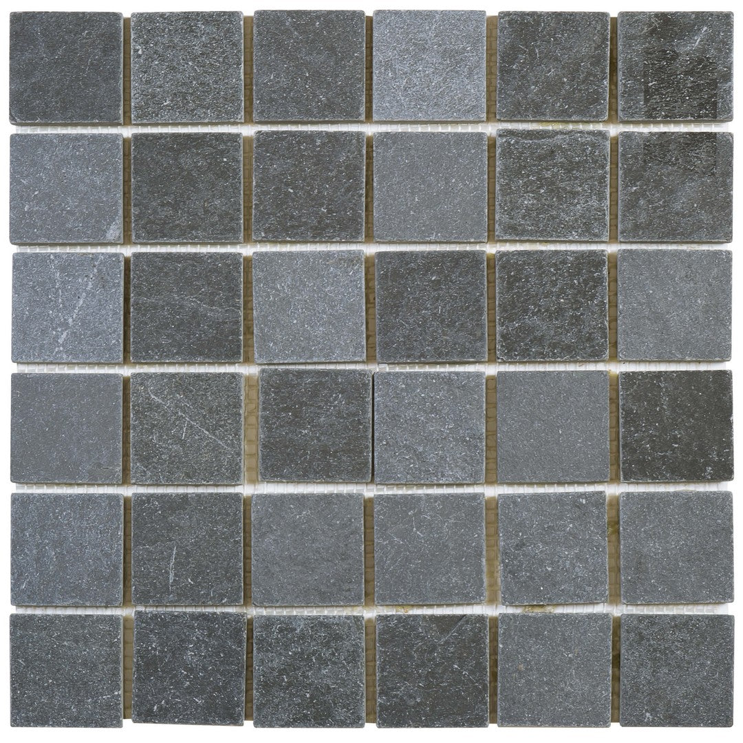 Bati Orient 11.8" x 11.8" White & Grey Marble Classic Slate 2" Mosaic