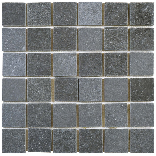 Bati Orient 11.8" x 11.8" White & Grey Marble Classic Slate 2" Mosaic