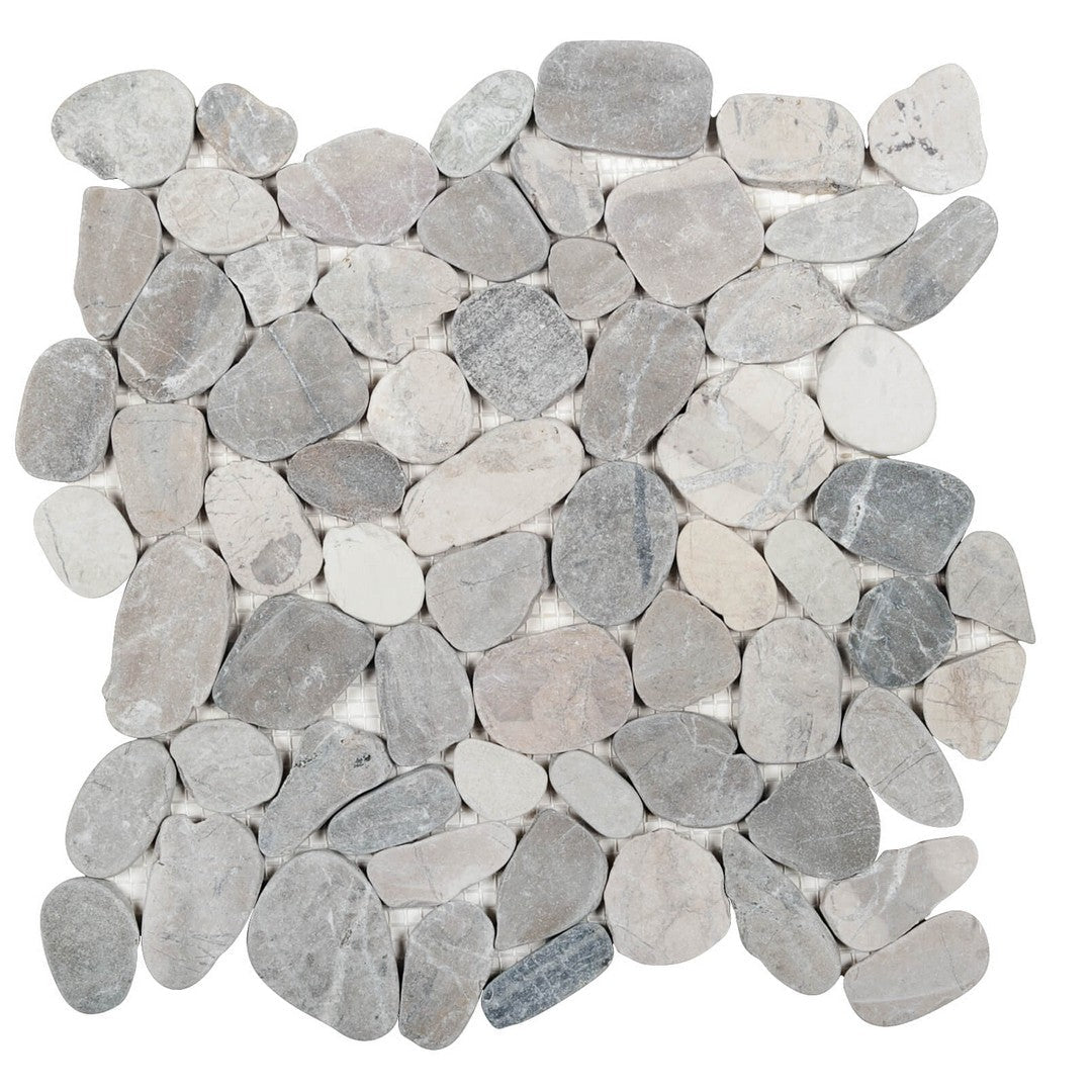 Bati Orient 12" x 12" Bali Matte Sliced Pebble Natural Stone Mosaic