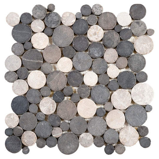 Bati Orient 12" x 12" Exotic Interlocking Round Marble Mosaic