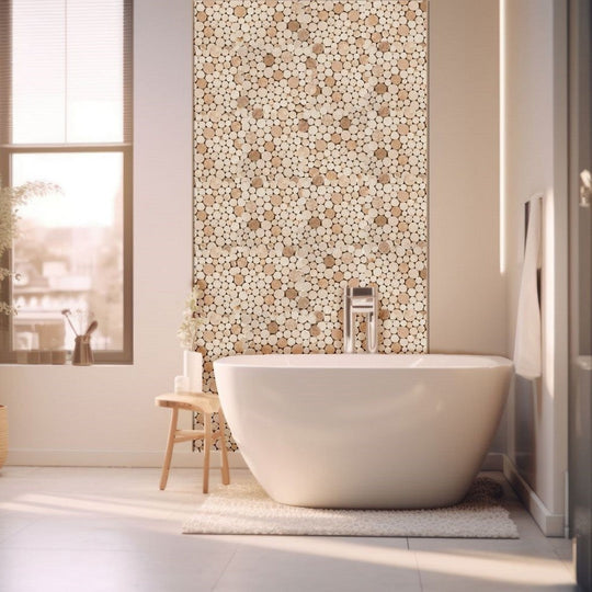 Bati-Orient-12-x-12-Exotic-Interlocking-Round-Marble-Mosaic-Off-White-Mix