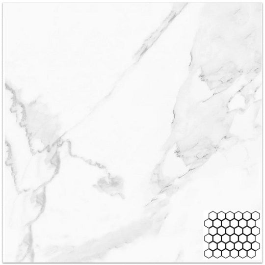 Tesoro 10.5" x 12" Vintage Matte 2" Hexagon Porcelain Mosaic