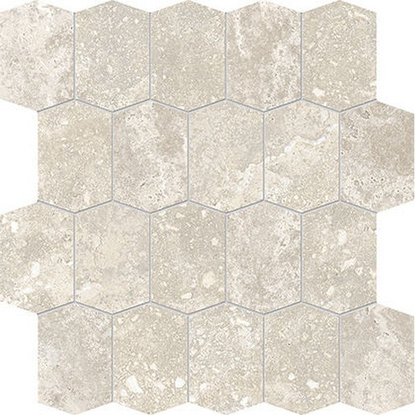 Edimax Astor 12" x 12" Stream Natural Hexagon Porcelain Mosaic