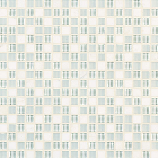 Crossville 11.75" x 11.75" Ebb & Flow Natural Stone and Glass 0.5" Mosaic