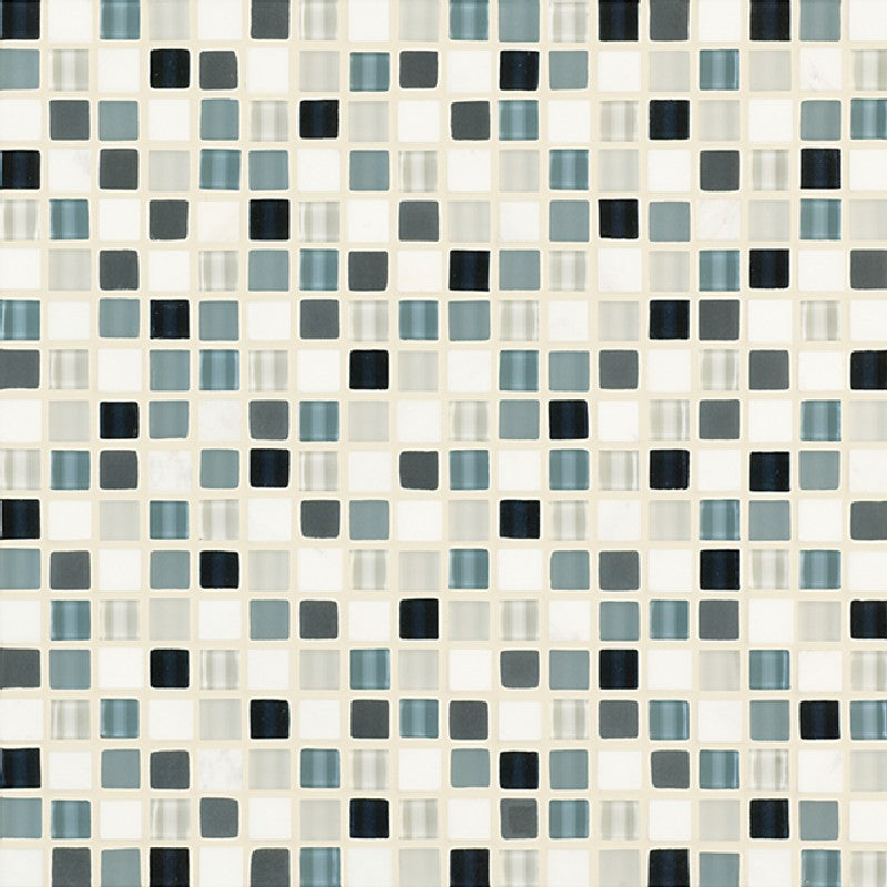 Crossville 11.75" x 11.75" Ebb & Flow Natural Stone and Glass 0.5" Mosaic