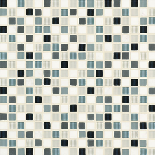 Crossville 11.75" x 11.75" Ebb & Flow Natural Stone and Glass 0.5" Mosaic