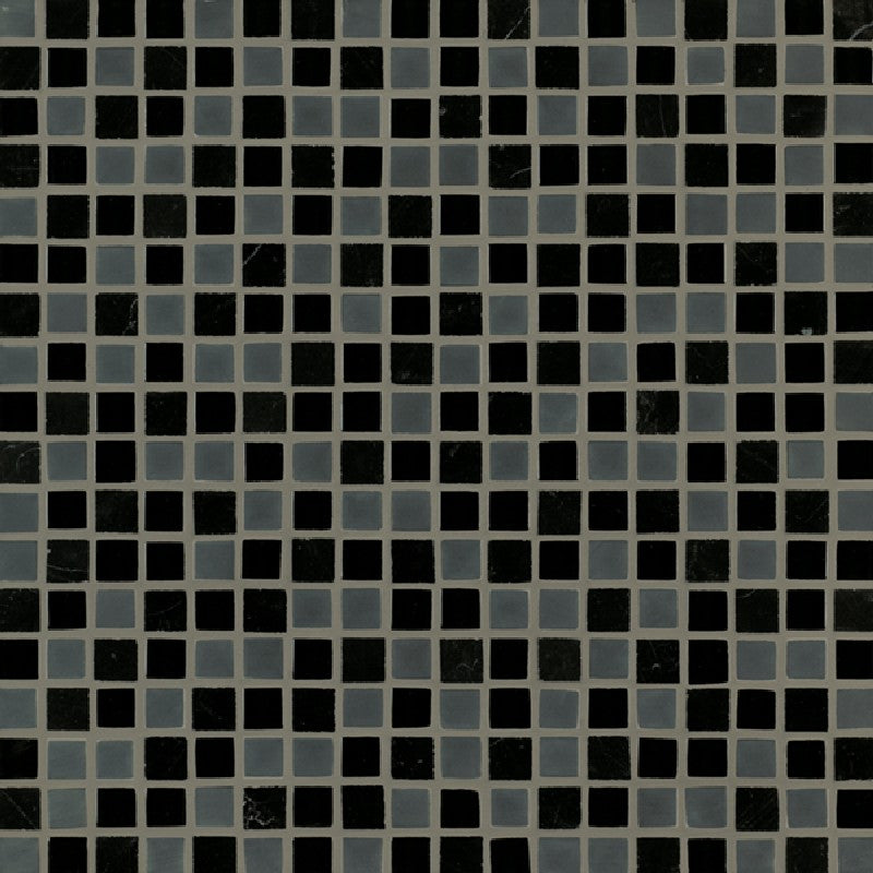 Crossville 11.75" x 11.75" Ebb & Flow Natural Stone and Glass 0.5" Mosaic