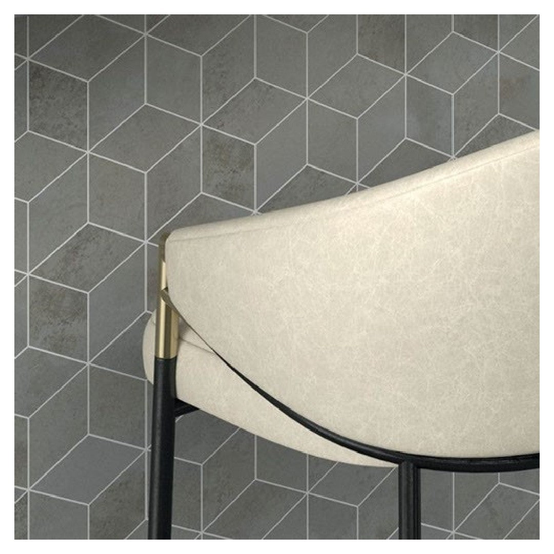 Daltile-Emergent-12-x-12-Light-Polished-Porcelain-3D-Cube-Mosaic-Aluminum