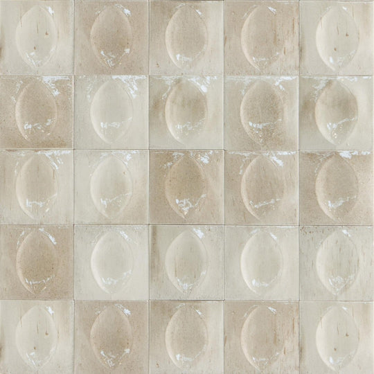 Tesoro 4" x 4" Gleeze Pressed Glossy 3D Egg Deco Porcelain Tile