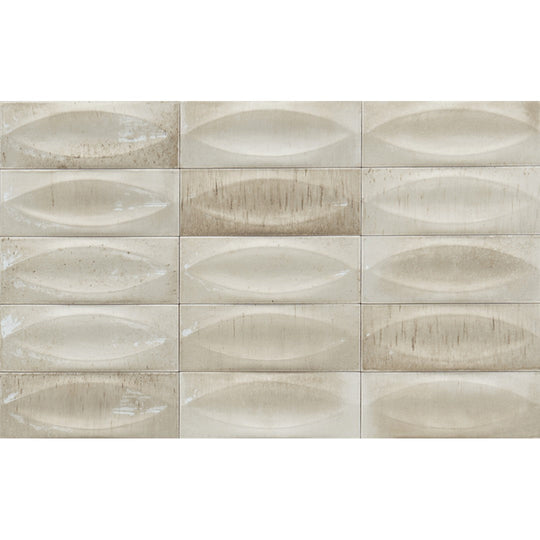 Tesoro 3" x 8" Gleeze Pressed Glossy 3D Eye Deco Porcelain Tile