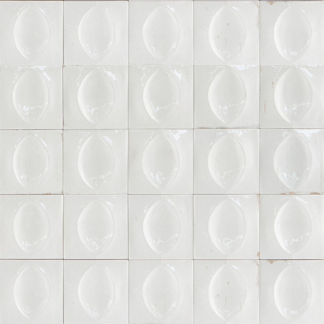 Tesoro 4" x 4" Gleeze Pressed Glossy 3D Egg Deco Porcelain Tile