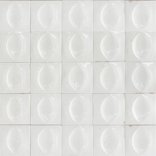 Tesoro 4" x 4" Gleeze Pressed Glossy 3D Egg Deco Porcelain Tile