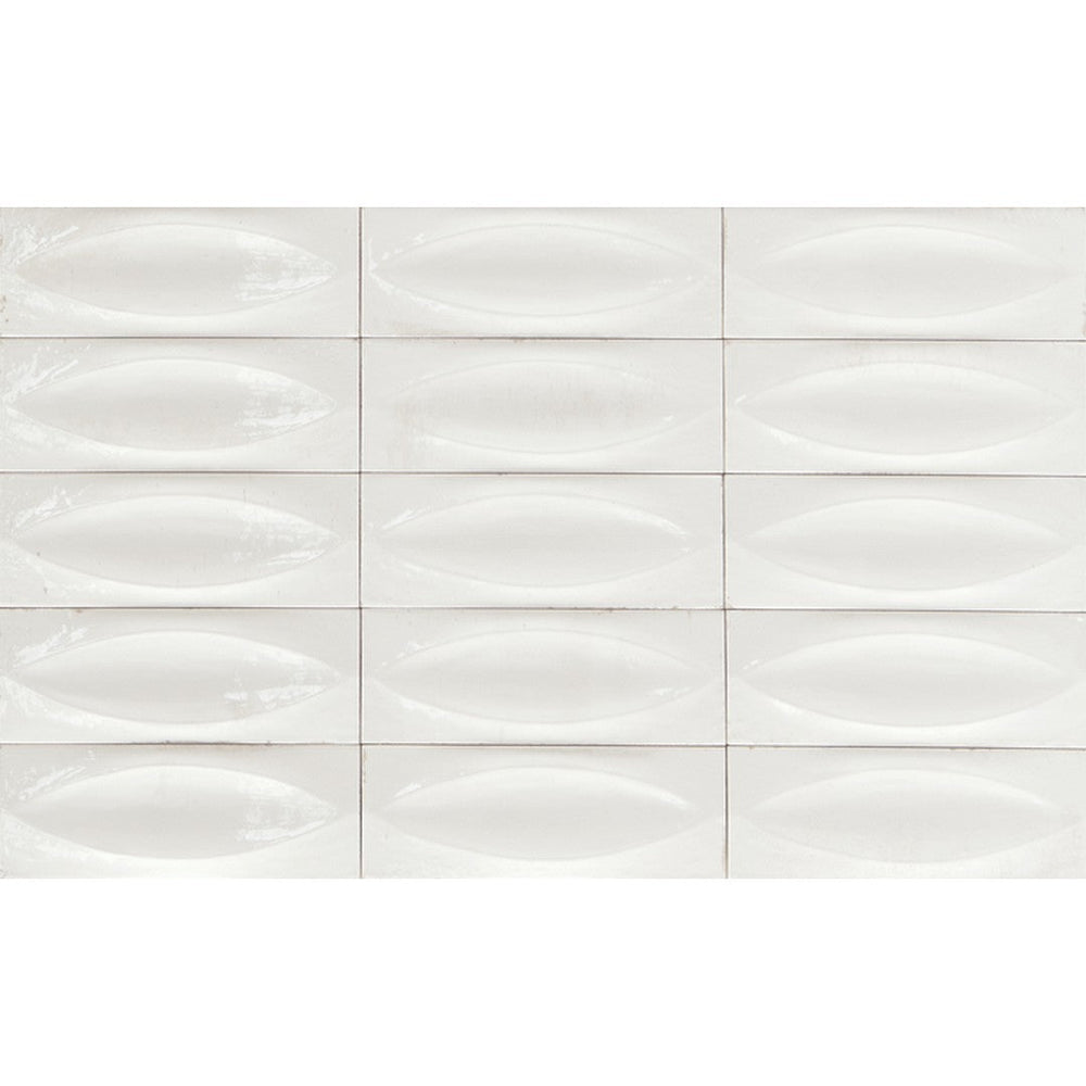 Tesoro 3" x 8" Gleeze Pressed Glossy 3D Eye Deco Porcelain Tile