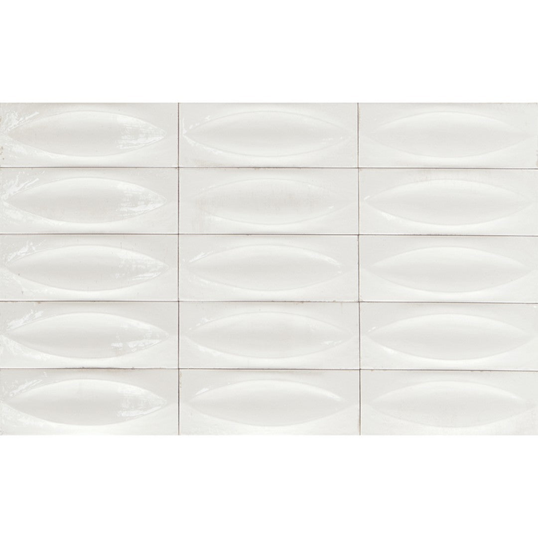 Tesoro 3" x 8" Gleeze Pressed Glossy 3D Eye Deco Porcelain Tile