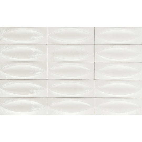 Tesoro 3" x 8" Gleeze Pressed Glossy 3D Eye Deco Porcelain Tile